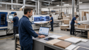 ERP para indústria moveleira com painel de produção, estoque e indicadores industriais integrados