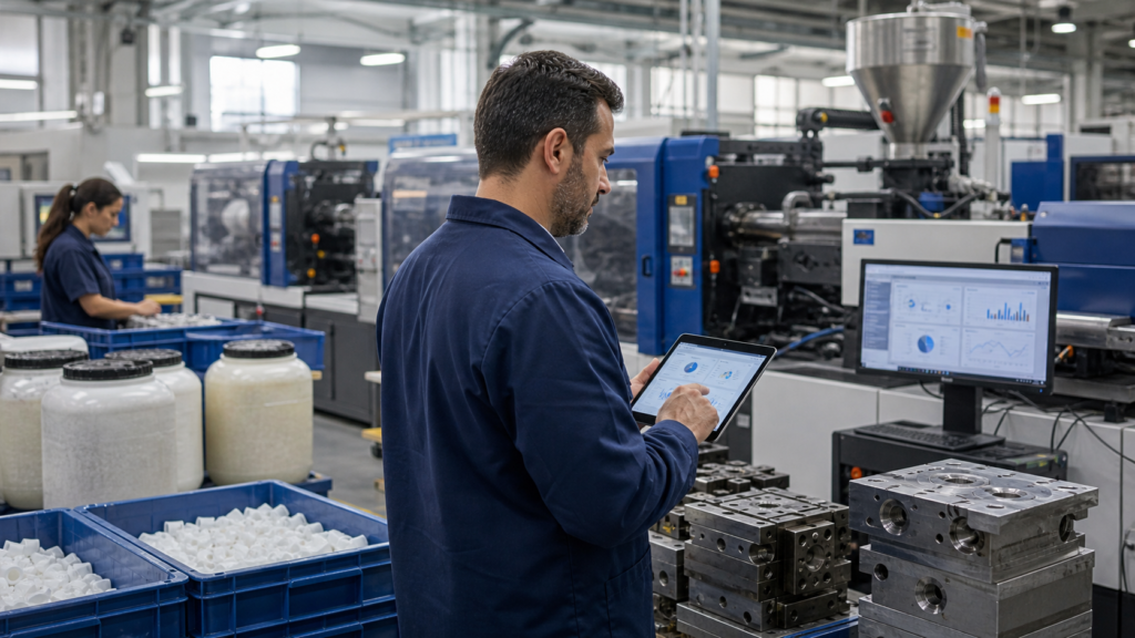 ERP para indústria plástica com painel de produção, estoque e indicadores industriais integrados