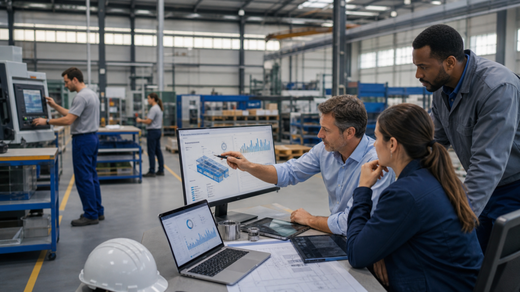 ERP para médias indústrias com painel de produção, estoque e indicadores industriais integrados